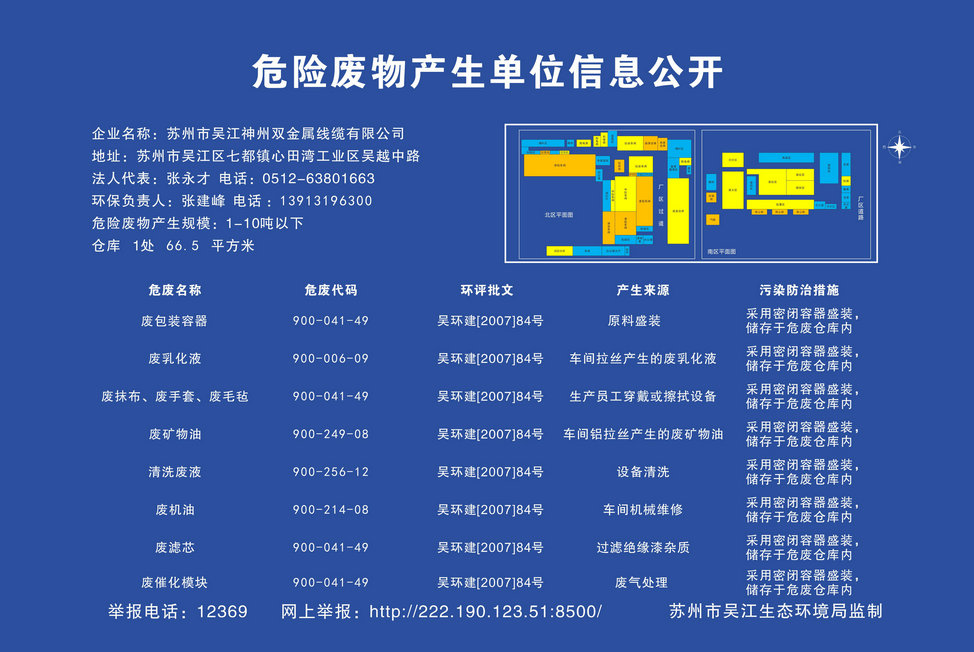 苏州市吴江绿巨人免费观看在线观看下载双金属线缆有限公司危险废物产生单位信息公开